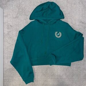 Cropped green hoodie from PINK by Victoria Secret